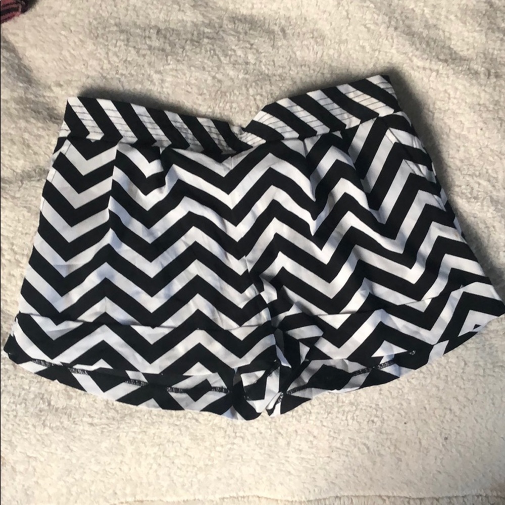 Black and white shorts